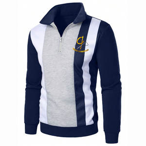 T-shirts de polo de golf à demi-fermetures à glissière avec conception personnalisée T-shirt de polo à manches longues à col rabattu pour hommes - Product Image 1