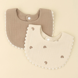 Venta al por mayor de Baberos desechables para bebés de algodón orgánico 100%, fabricante de Baberos para bebés de estilo liso suave para niños y niñas recién nacidos de India - Product Image 4