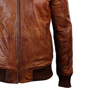 2024 meilleur design tendance de haute qualité impression de logo personnalisé veste en cuir d'hiver pour hommes avec col tournant vente chaude - Product Image 5