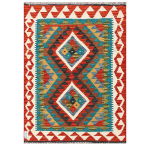 Alfombra Kilim de Maimana, Afganistán, 116 x 84 cm, Decoración de Pared - Product Image 1