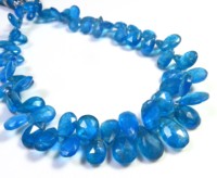 Perles de grenat bleu néon 100 % naturelles de haute qualité, 6-11 mm, brin de 9 pouces, facettées en forme de poire, 60 carats, pour la fabrication de bijoux
