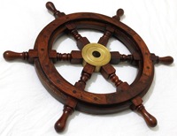 Volant de bateau nautique en bois de 24 pouces, artisanal, personnalisable, à suspendre au mur, style vintage, pour la maison ou le bureau