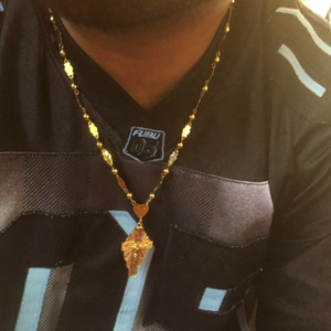 Pendentif Croix Chrétienne en Laiton Or 18k Collier Chaîne Perles Boule avec Zircon Long Chunky pour Hommes Femmes Hawaii Micronésie - Product Image 5