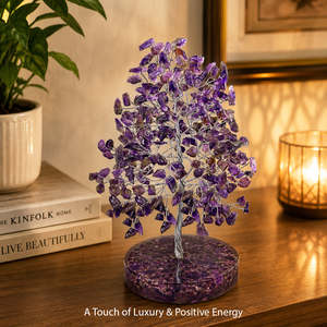 Arbre en cristal d'améthyste naturelle avec base en pierres concassées, chargé de Reiki, pour la paix et le calme - Product Image 4