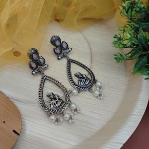 Premium Quality PRIYA Radha Krishna Earrings | Ethnic Religious Jewelry | <b>Indian</b> Supplier Export - Product Image 4