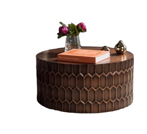 Table basse moderne en métal cuivre antique meilleure qualité pour bureau maison restaurant salon décoration de jardin fabriquée en inde - Product Image 1