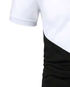 Camiseta Polo Personalizada para Hombre, Bloques de Color Verde, Blanco y Negro, Manga Corta, Corte Moderno, Algodón Piqué, Informal, para Golf y Deportes - Product Image 5