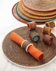 Rond de serviette en rotin fait main en gros avec des produits les plus vendus de haute qualité - Product Image 2