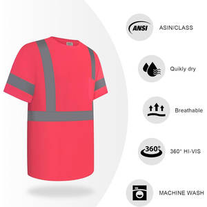 T-shirt respirant réfléchissant haute visibilité Chemise de sécurité à manches courtes en polyester pour la construction d'entrepôts de travail-Classe 3 - Product Image 6