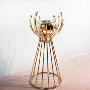 Support de bougie en métal avec gobelet en verre amovible, décoration de table moderne pour la maison, les événements de mariage, les restaurants, les hôtels, finition dorée - Product Image 3