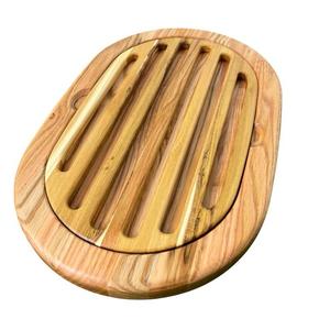 Planche à découper en bois d'acacia naturel, rectangulaire, faite à la main, épaisseur 1,2 cm, passe au lave-vaisselle, durable pour les légumes et la viande - Product Image 3