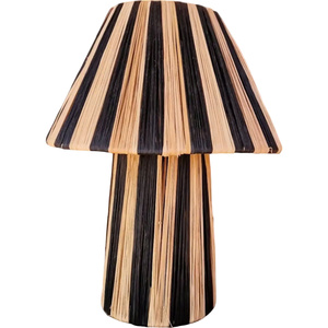 Abat-jour en raphia du milieu du siècle avec corps en fer et décoration de couleur personnalisable pour le salon - Product Image 1
