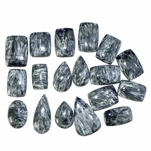 Venta al por mayor de cabujones de piedras preciosas de cuarzo serafinita natural de calidad AAA + para lote de suministros de joyería - Product Image 1