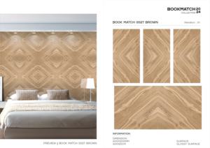 Carreaux de porcelaine aspect marbre brun de luxe 600x1200, polis et émaillés, grand format, pour sols et murs, pour intérieurs haut de gamme, projets - Product Image 5
