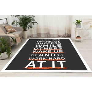 Tapis avec citations inspirantes sur le succès : Tapis moderne, design imprimé, tapis doux non tissé - Product Image 4