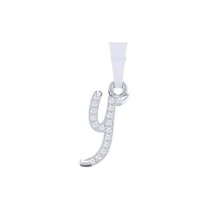 Colgante de Letra 'Y' con Diamante Certificado de 0.07ct, Chapado en Oro de 14Kt/18Kt, con Diamantes Auténticos - Product Image 1