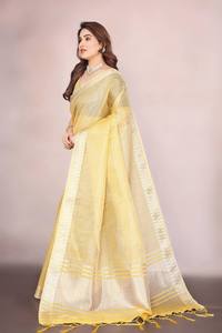 Collection de saris traditionnels très demandée avec broderie et bordure jacquard tissée pour femmes indiennes, idéale pour les fêtes et toutes les saisons - Product Image 3