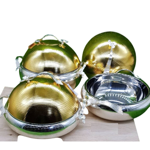 Plat de casserole d'affichage de dessert de nourriture de conception attrayante plat de casserole de finition de cuivre d'acier inoxydable de haute qualité pour l'usage de partie - Product Image 4