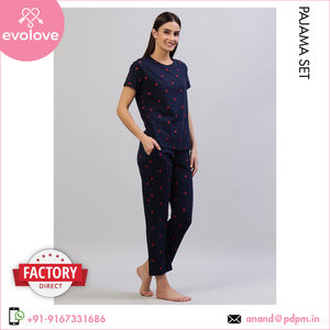 2024 Top más vendido personalizable 100% algodón señoras ropa de noche para mujer ropa de dormir de punto Conjunto de pijama de 2 piezas - Product Image 2