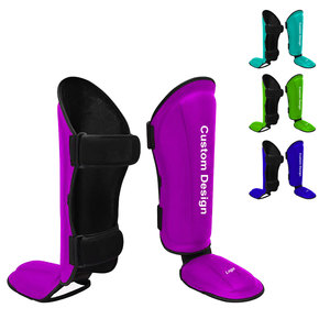 <b>Shin</b> <b>Guards</b> Kickboxing <b>Muay</b> <b>Thai</b> SATRA SMMAF Approved Professional Protection Hook and Loop Closure Premium PU - Product Image 1