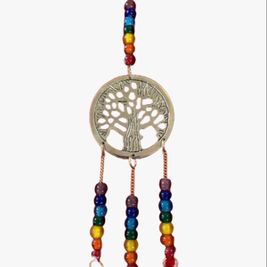 Campana de Viento Decorativa con Pentagrama y Triqueta del Árbol de la Vida, Hecha a Mano, para Jardín, por Proveedores Indios - Product Image 1