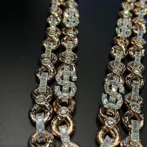 Chaîne à maillons cubain Miami entièrement glacée de luxe à l'envers VVS clouté testeur de diamants vérifier collier Moissanite chaînes de mode - Product Image 2