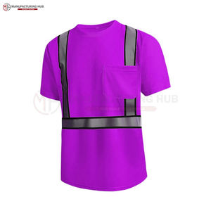 T-shirt de sécurité uni et teint en couleur unie T-shirt de sécurité confortable pour hommes de grande taille à prix raisonnable T-shirt de sécurité pour vêtements de travail - Product Image 6