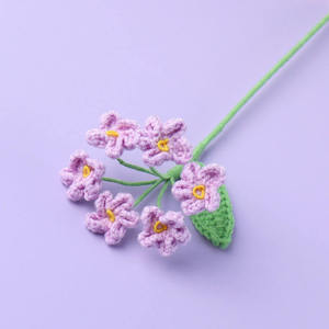 Bouquet de fleurs au crochet « Ne t'oublie pas » – Fleurs tricotées en gros – Noël, Remise de diplôme, Halloween – Poignée tissée élégante - Product Image 3