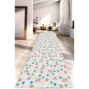 Tapis imprimé de fleurs roses - Tons doux et modernes, décoration de salon, tapis en chenille - Product Image 3