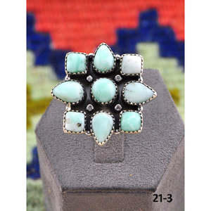 Bague ajustable en argent sterling et turquoise Paloma d'inspiration sud-ouest, bijou tendance en acier inoxydable avec sertissage clos, cadeau idéal - Product Image 2