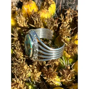 Larry Mores Yazzie Royston Turquoise <b>Sterling</b> <b>Silver</b> <b>Cuff</b> <b>Bracelet</b> - Product Image 4