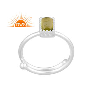 แหวนพลอยเพอริดอตธรรมชาติแร่เงินสเตอร์ลิงแหวนวางซ้อนกันได้ผู้ผลิตเครื่องประดับตามสั่ง - Product Image 1