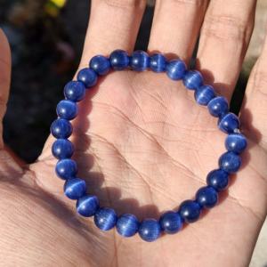 Bulk Wholesale Handmade Natural Gemstone Kyanite Beaded <b>Silver</b> Plated Luxury Adjustable Stretch Bracelets for <b>Women</b> - Product Image 1