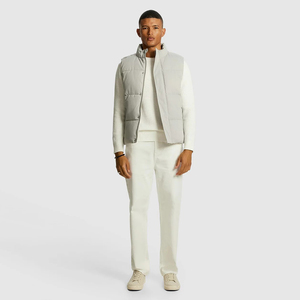 Chaleco acolchado sin mangas Mandarín de alta calidad a la moda para hombre, chaqueta informal de invierno para exteriores, a prueba de viento, respetuoso con el medio ambiente, multibolsillo - Product Image 4