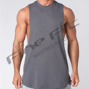 Camiseta sin mangas de punto personalizada para gimnasio, camiseta de poliéster/algodón con músculos, transpirable, sin mangas, para entrenamiento - Product Image 1