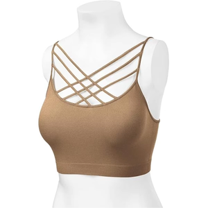 Soutien-gorge de sport pour femme, croisé sur le devant, en nylon et élasthanne doux et extensible, pour la gym, le yoga et l'entraînement, OEM ODM, vêtements de sport personnalisés - Product Image 3