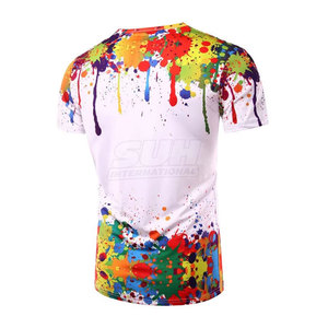 Nouveau design, t-shirt décontracté uni à coupe ample, sublimation, logo imprimé personnalisé, 100% coton, séchage rapide, respirant, écologique - Product Image 2
