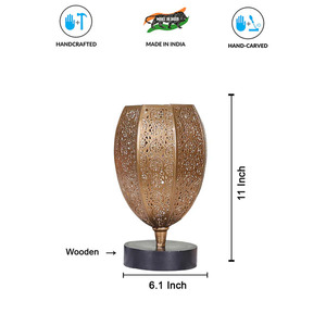 Elegant Metal Table Lamp & <b>Tea</b> Light Holder Set Sophisticated Lighting Table Lamp with <b>Tea</b> Light Holder Modern Dual Function - Product Image 4