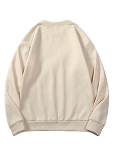 Sweat-shirt couleur kaki uni à la mode Sweat-shirt avec logo personnalisé Pull-over de haute qualité Sweat-shirt sans capuche pour hommes - Product Image 2
