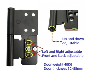 <span class=keywords><strong>Cerniera</strong></span> per Porta in Lega di Zinco Stile Giapponese, Nuova, Regolabile 3D, con Aletta Posteriore, Sostituisce le Cerniere Piatte Tradizionali per Porte e Finestre in Legno - Product Image 3