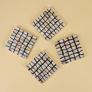 Hot trend wooden <b>coaster</b> with mother of pearl inlay best quality mosaic MOP <b>drink</b> <b>coasters</b> - Product Image 1