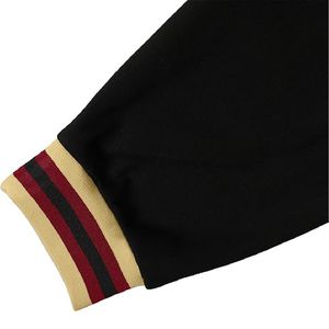 Chaqueta universitaria de béisbol con logotipo frontal bordado recubierto de diseño personalizado al por mayor de alta calidad, ropa deportiva informal personalizada Unisex - Product Image 5