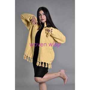 Indian Women's Vintage Custom <b>Cardigan</b> Sweaters Geometric Design Reversible Breathable Loose Fit Long Sleeve Cotton Jackets - Product Image 3