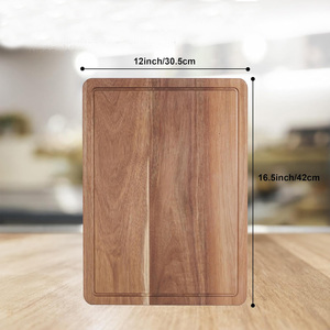 Tabla de cortar de madera personalizada de Acacia, tabla de cortar de cocina multifuncional portátil gruesa con jugo ranurado para un fácil manejo - Product Image 3