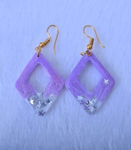 Resin Embroidery Earrings Handmade Stainless Steel Fashion Jewelry for Women Girls Classic Wedding Look High Quality - Product Image 1