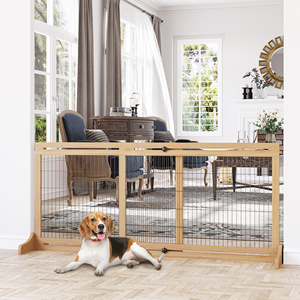 PawHut Porte d'intérieur extensible en bois pour chien, 104-183x36x69cm, couleur bois - Product Image 2
