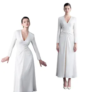 Women'S Dresses Best-Selling Dia V-Neck Wrap Dress V-Neck 77% Acetate- 23%Polyester Custom Packaging Sustainable Fashion