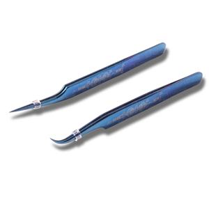 แหนบปลายขนตาแบบเส้นใยสแตนเลสสีฟ้าพลาสม่าใหม่ล่าสุด - Product Image 2