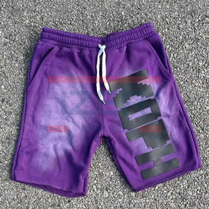Custom Heavy GSM 100% Algodón Baggy Blank Sweat Shorts Hombres HeavyWeight Jogger Sweatpants Distressed Plus Size Men's Shorts - Product Image 4