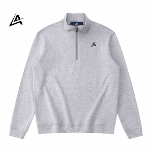 Sweat-shirt à col montant pour homme |   Manches longues personnalisées avec fermeture éclair 1/4 |   Vêtements décontractés élégants en molleton 100% coton OEM - Product Image 1